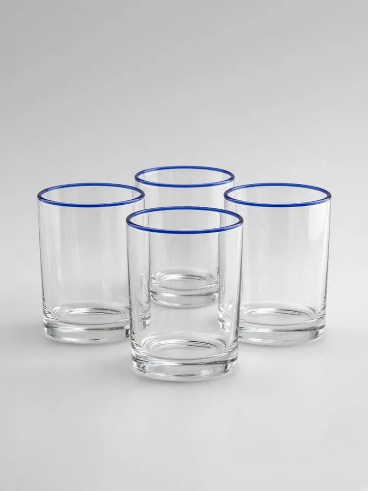 Cobalt Rim Tumbler Set