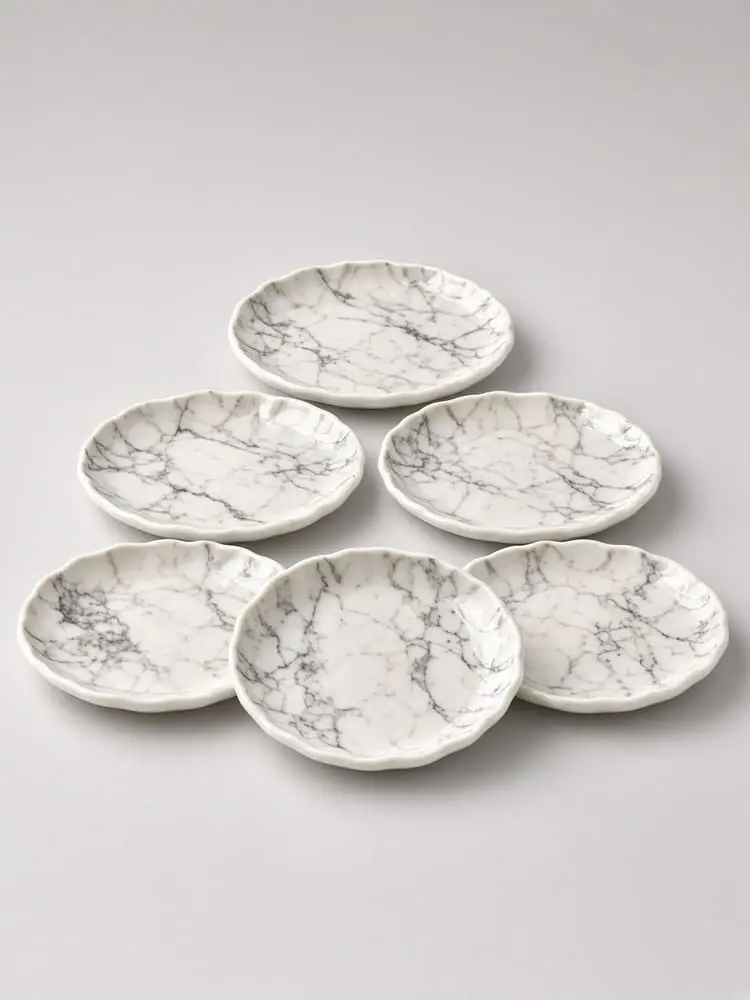 Marble White Canape Plate Set