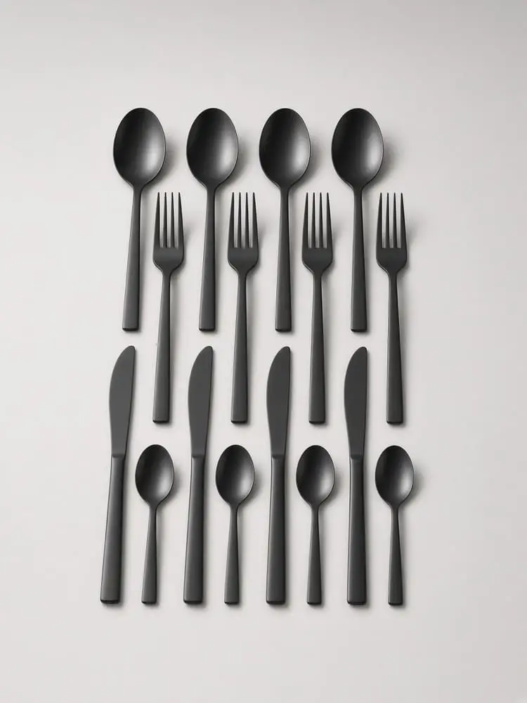 Quarry Matte Black Flatware Set